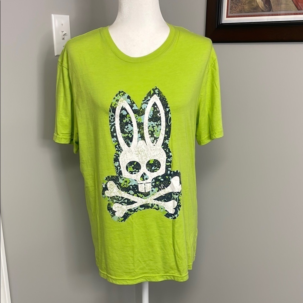 Psycho Bunny Lime Green Bright Short Sleeve Tshirt Mens Size Medium